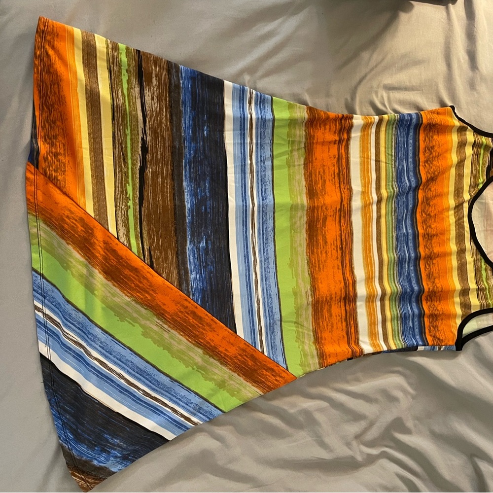 Colorful Striped Sleeveless Dress